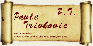 Pavle Trivković vizit kartica